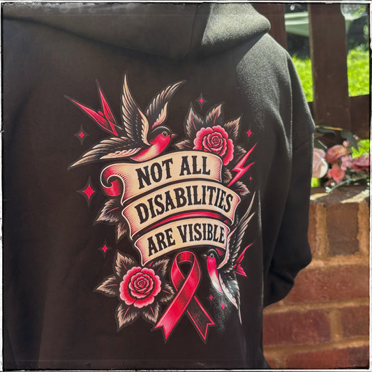 Black Hoody - Not All Disabilities Are Visible