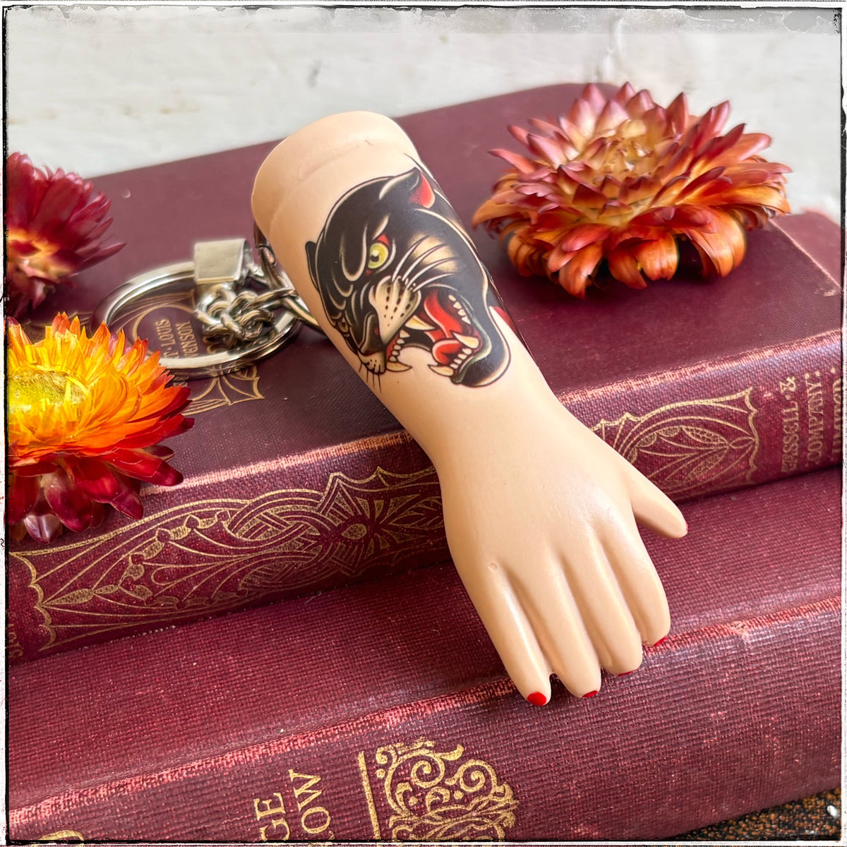 Porcelain Doll Arm Key Ring - Panther