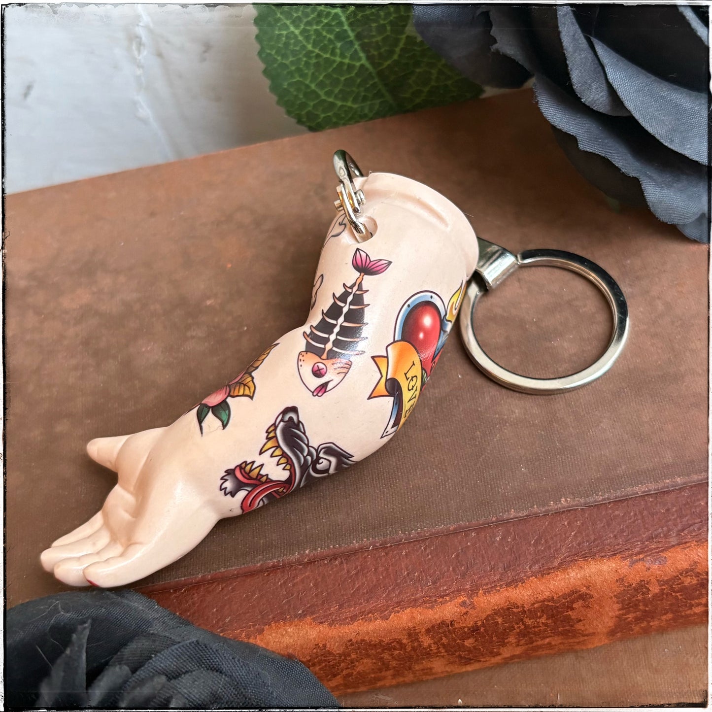 Large Doll Arm Key Ring - LOVE