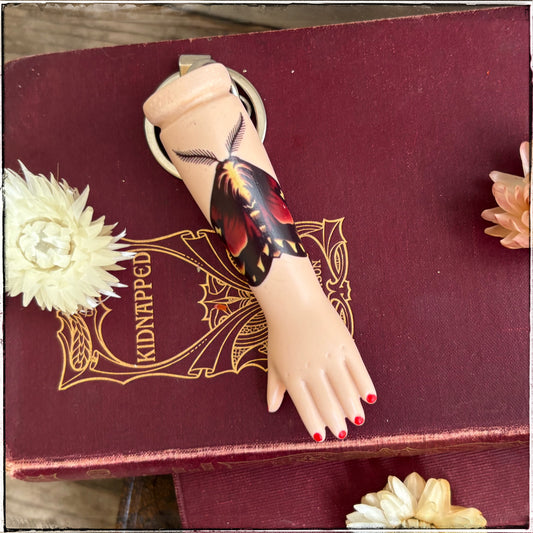 Porcelain Doll Arm Key Ring - Autumn Moth