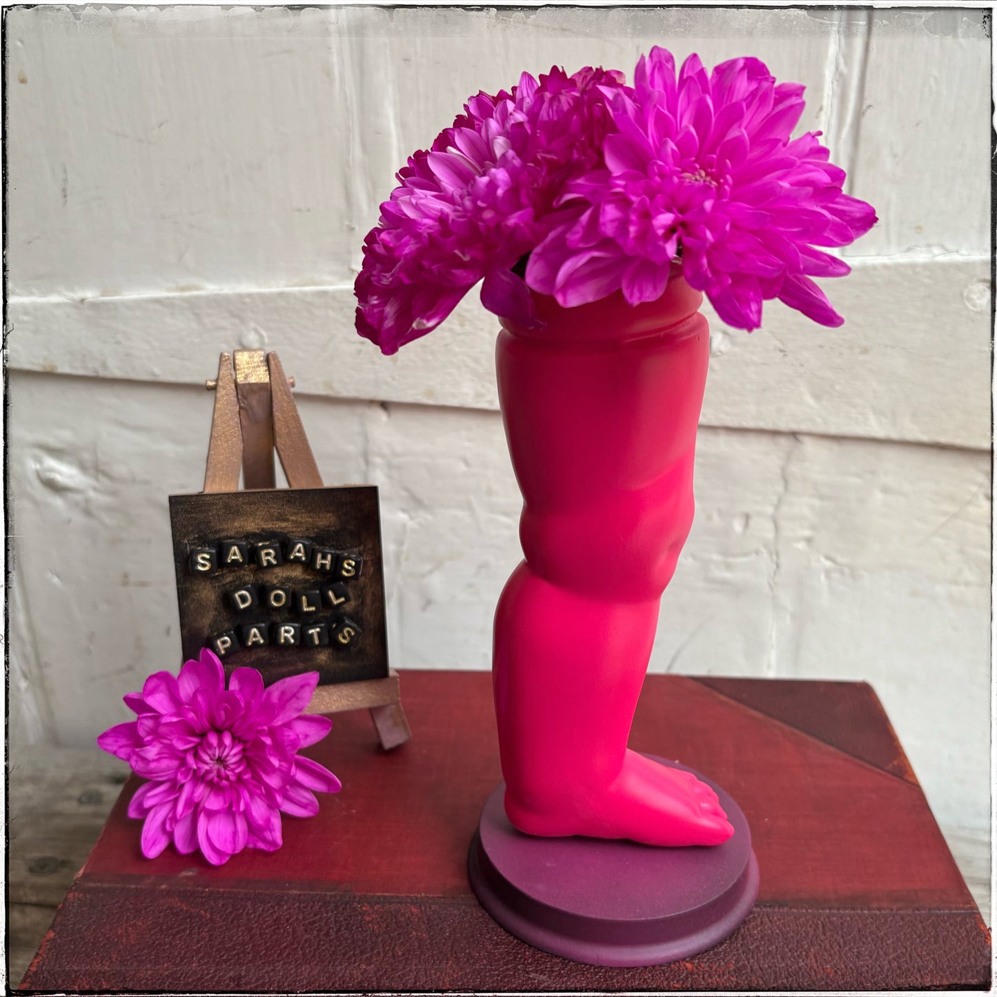 Large Doll Leg Vase - Neon Pink