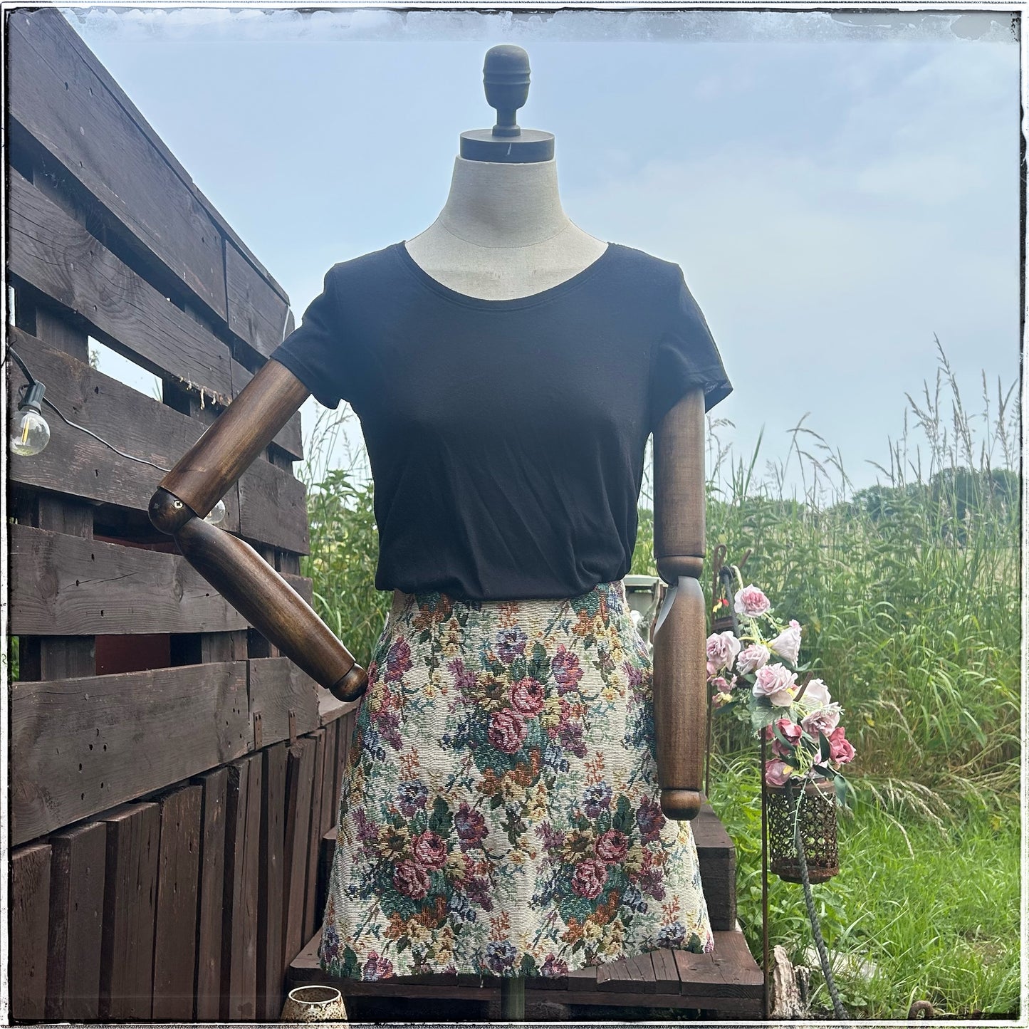 Vintage 80s Tapestry Mini Skirt