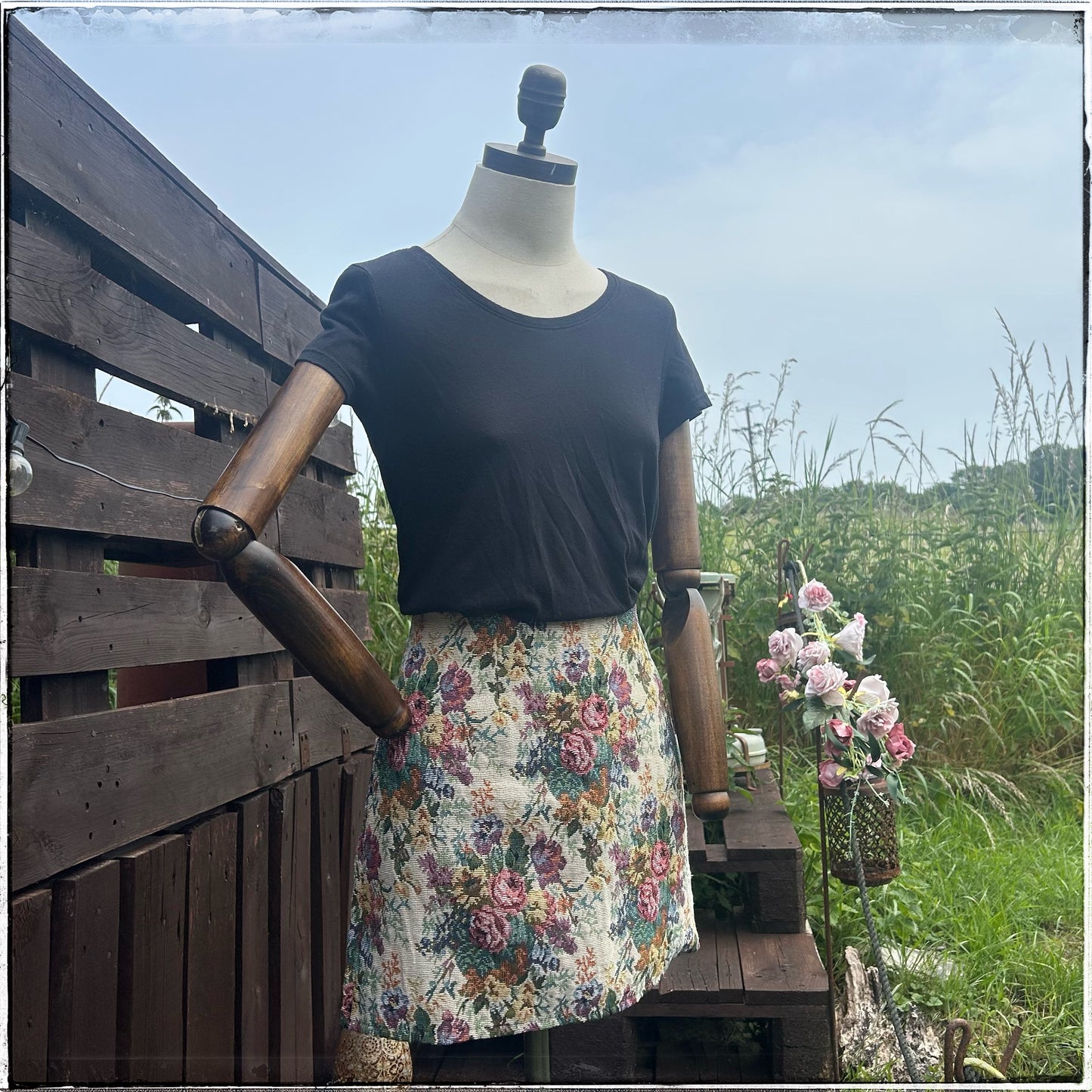 Vintage 80s Tapestry Mini Skirt