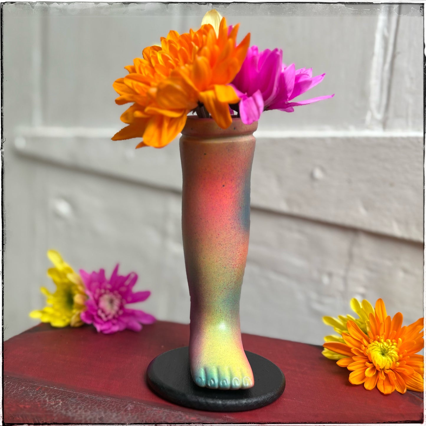 Large Doll Leg Vase - Rainbow