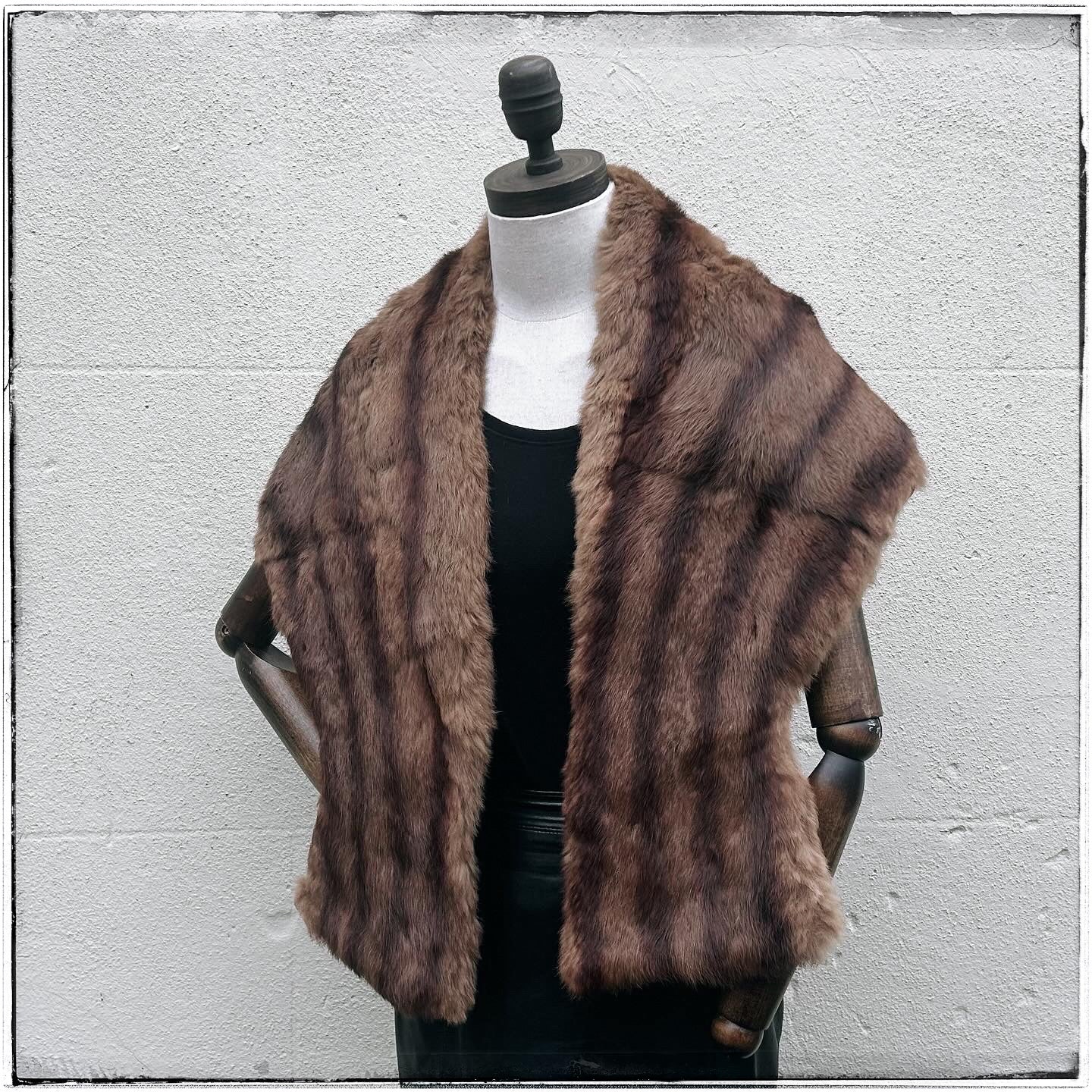 Vintage Large Brown Real Fur Stole