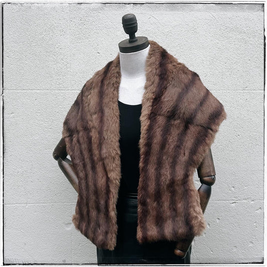 Vintage Large Brown Real Fur Stole