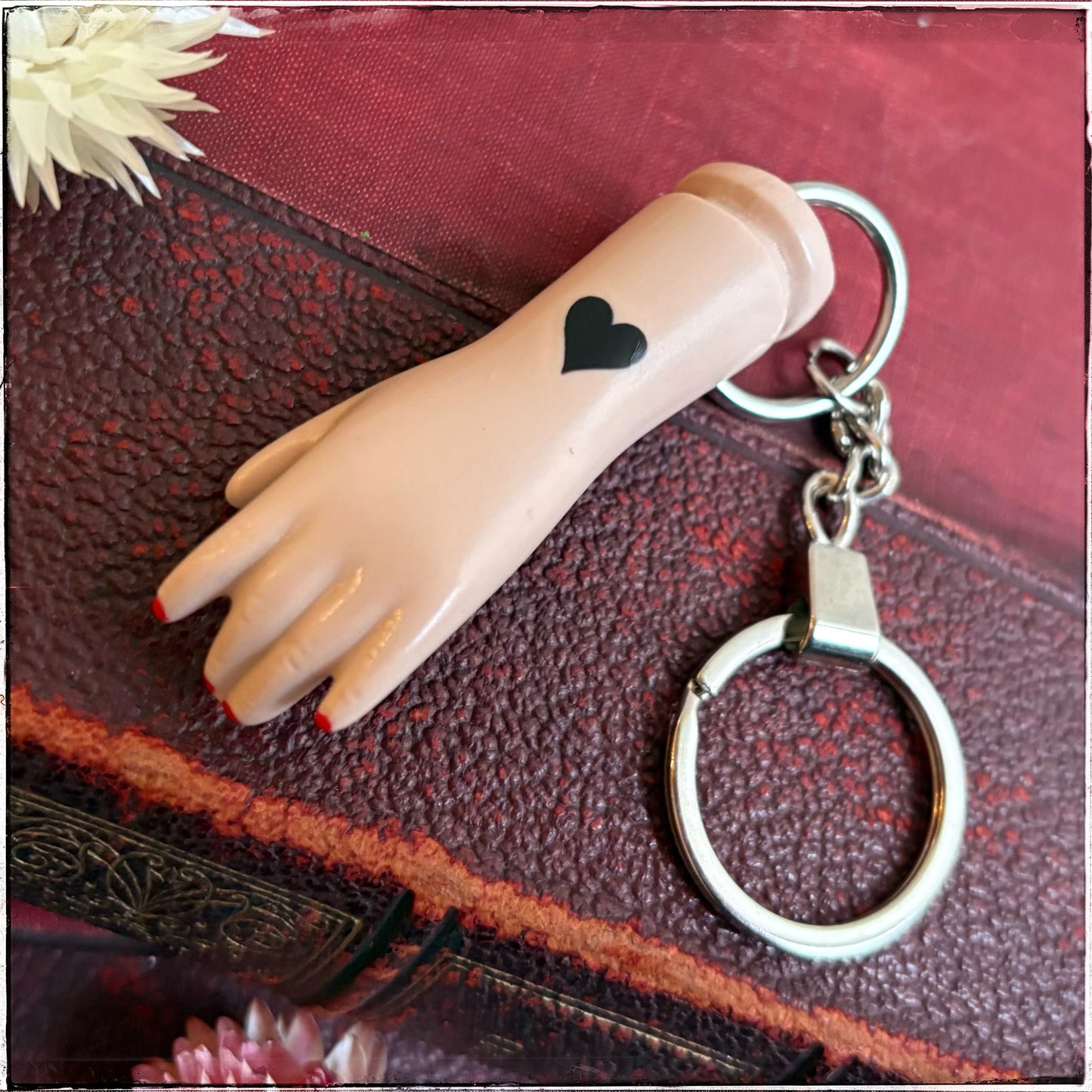 Doll Arm Key Ring - Black Heart