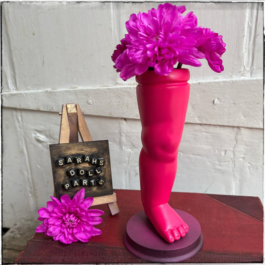 Large Doll Leg Vase - Neon Pink