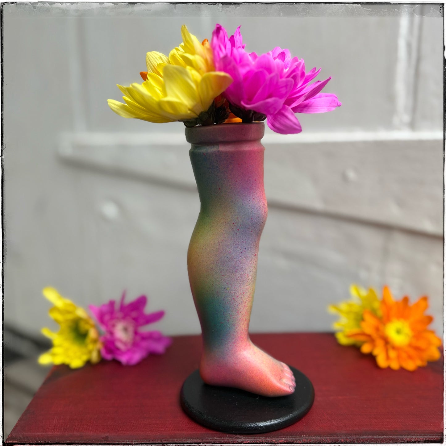 Large Doll Leg Vase - Rainbow