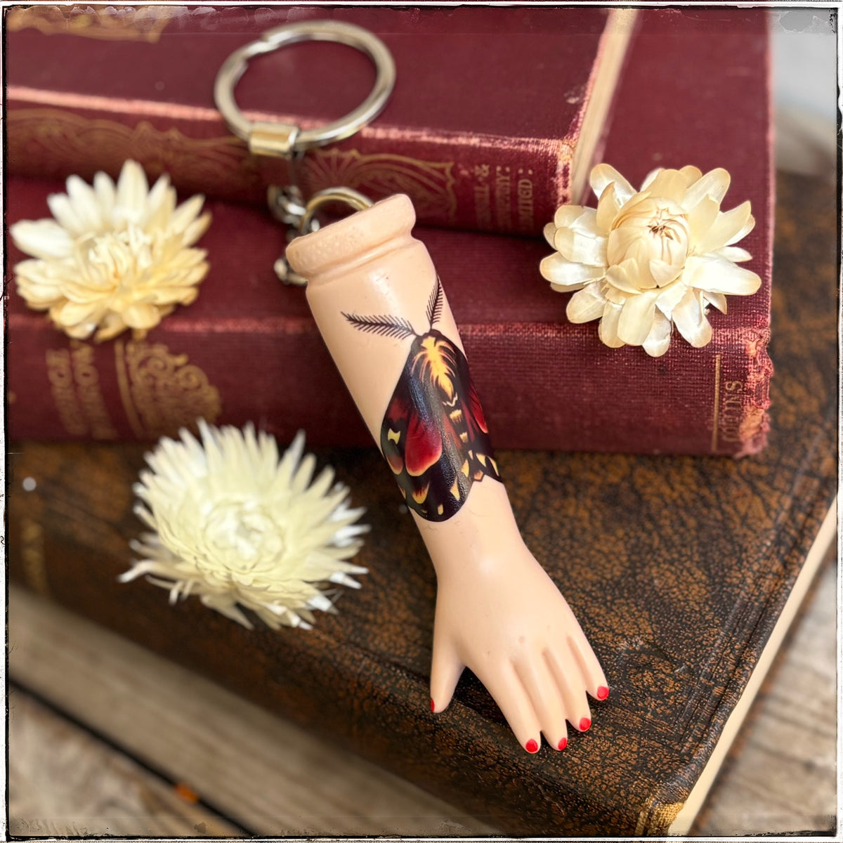 Porcelain Doll Arm Key Ring - Autumn Moth
