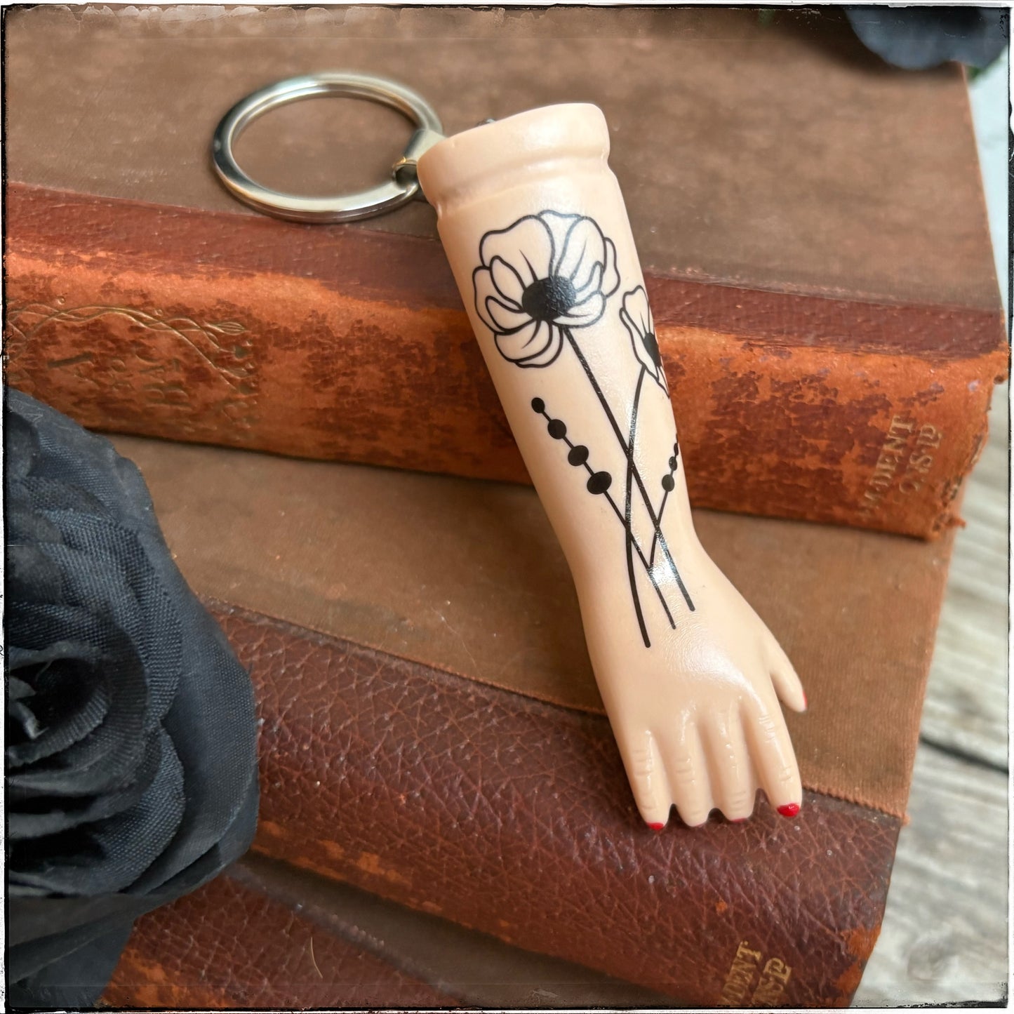 Doll Arm Key Ring - Poppies