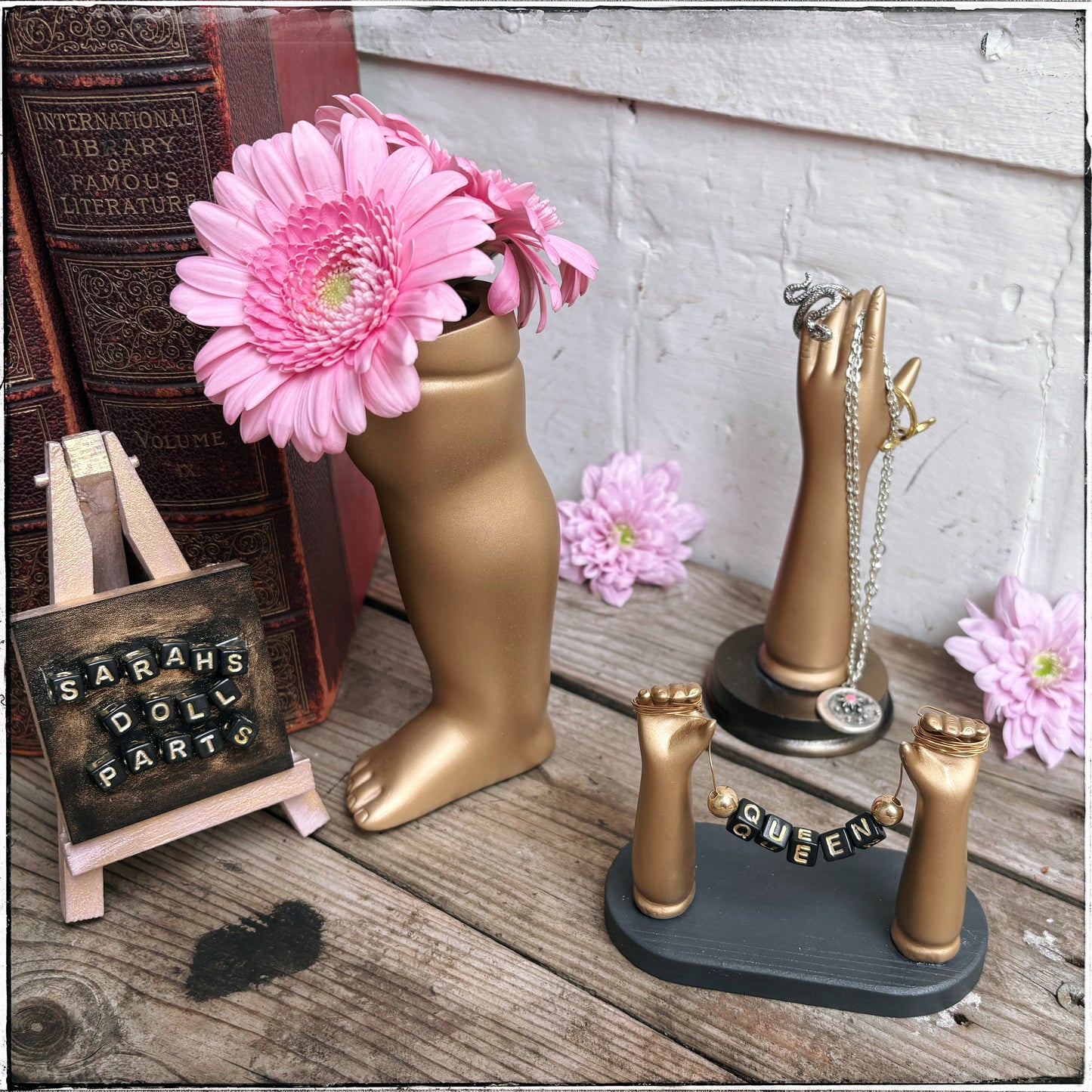 Medium Doll Arm Jewellery Holder - Gold