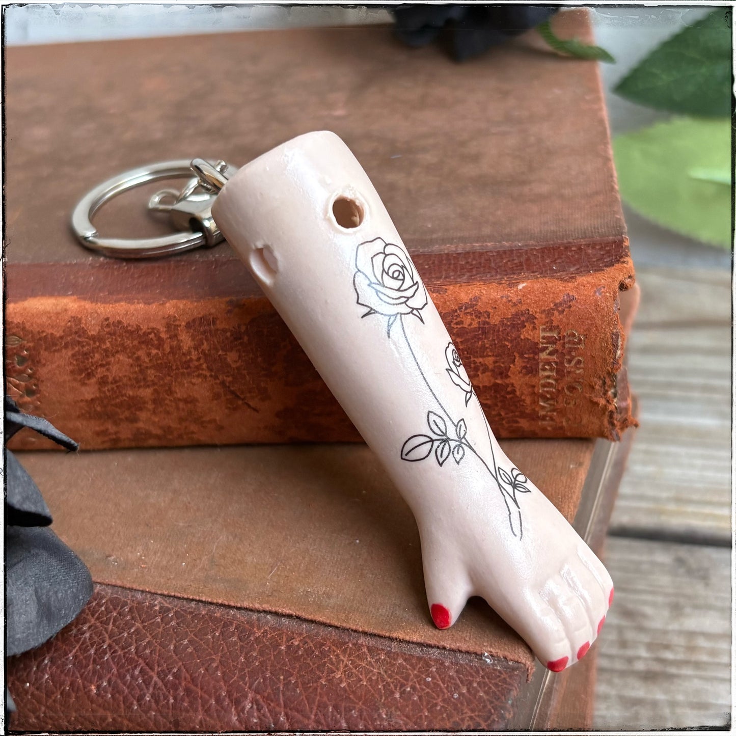 Doll Arm Key Ring - Roses