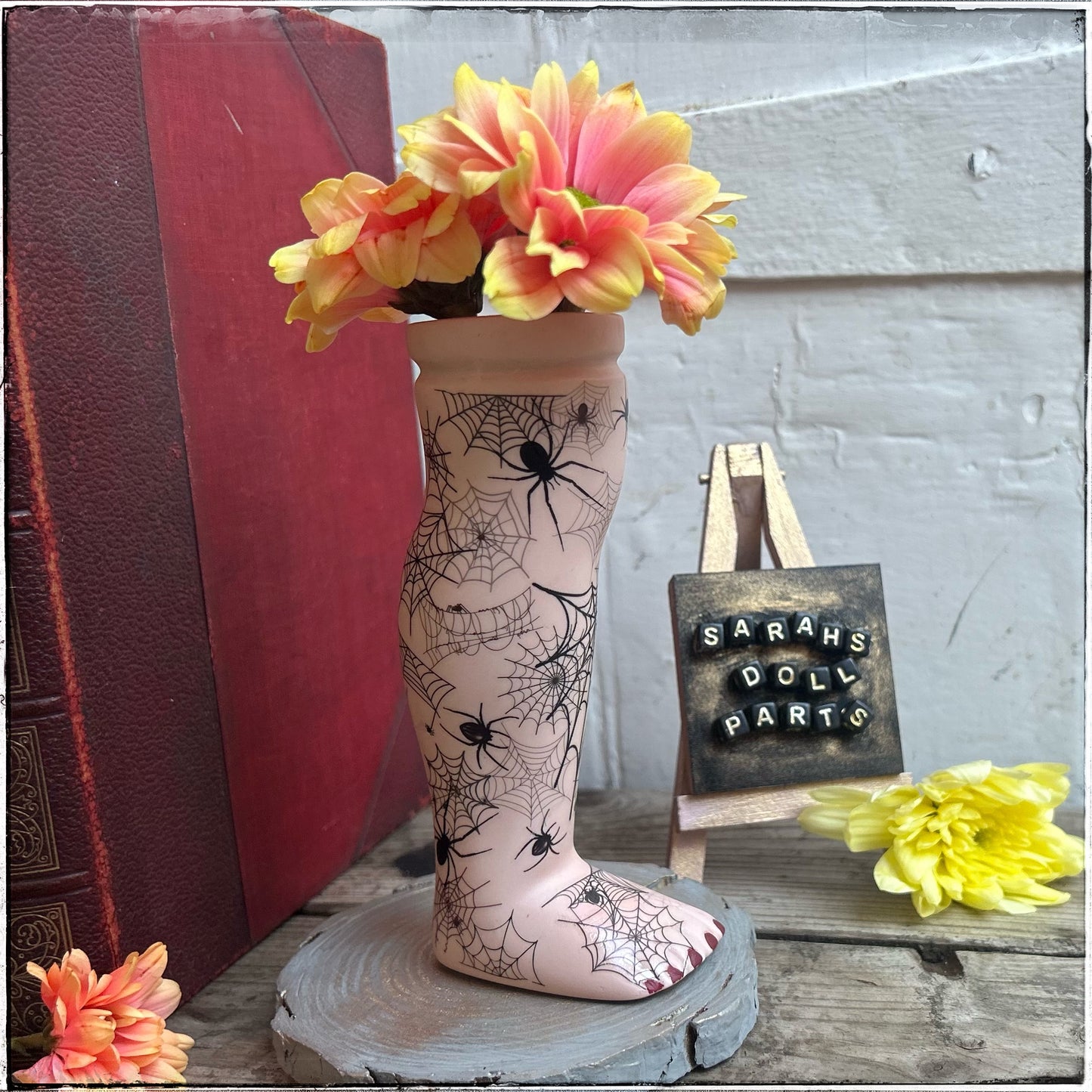 Doll Leg Vase - Spiderwebs