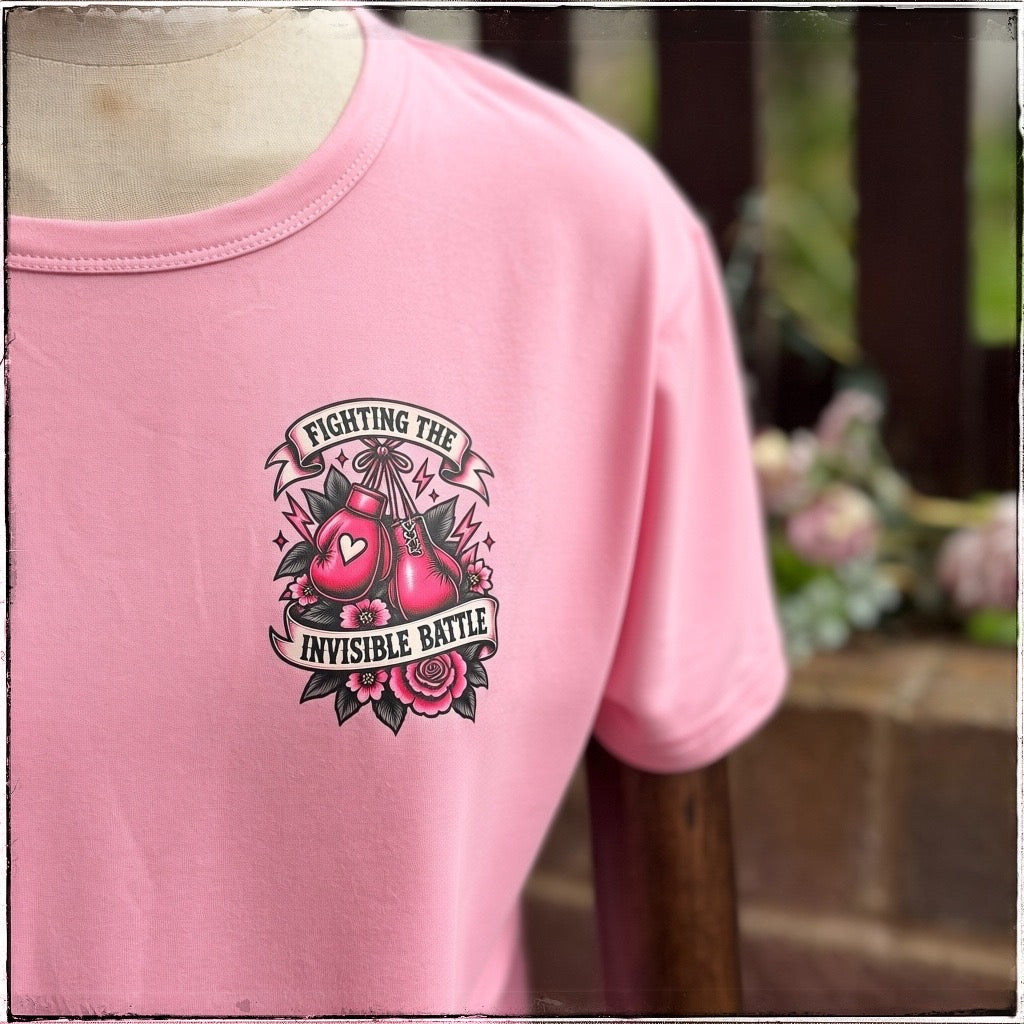 Pink Tee - Fighting The Invisible Battle