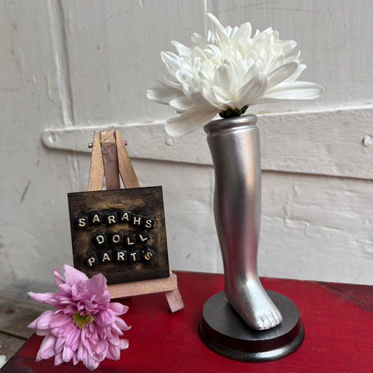 Small Doll Leg Vase - Silver