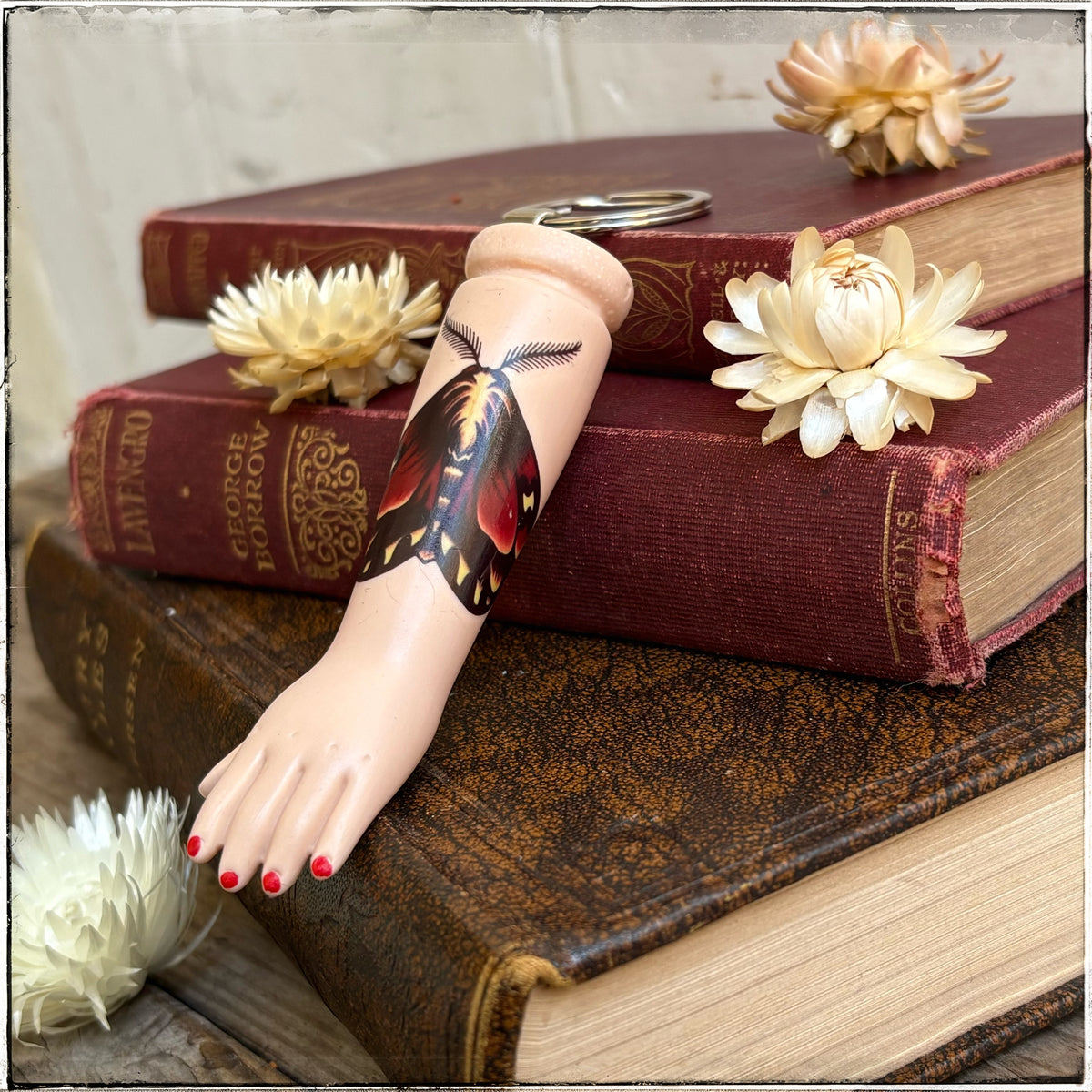 Porcelain Doll Arm Key Ring - Autumn Moth