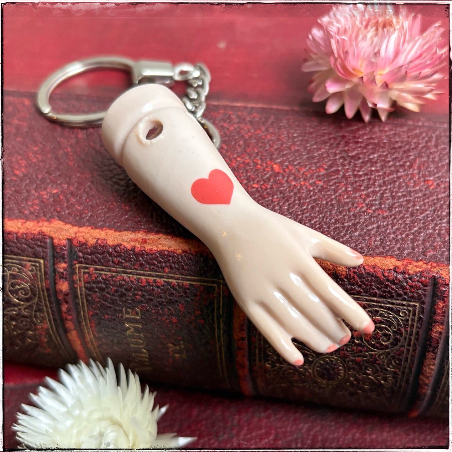 Doll Arm Key Ring - Red Heart