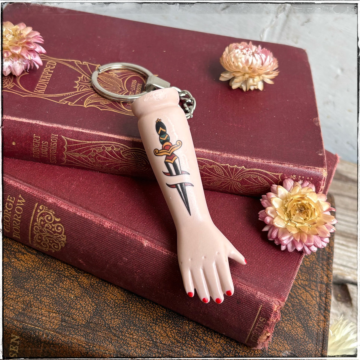 Porcelain Doll Arm Key Ring - Large Dagger
