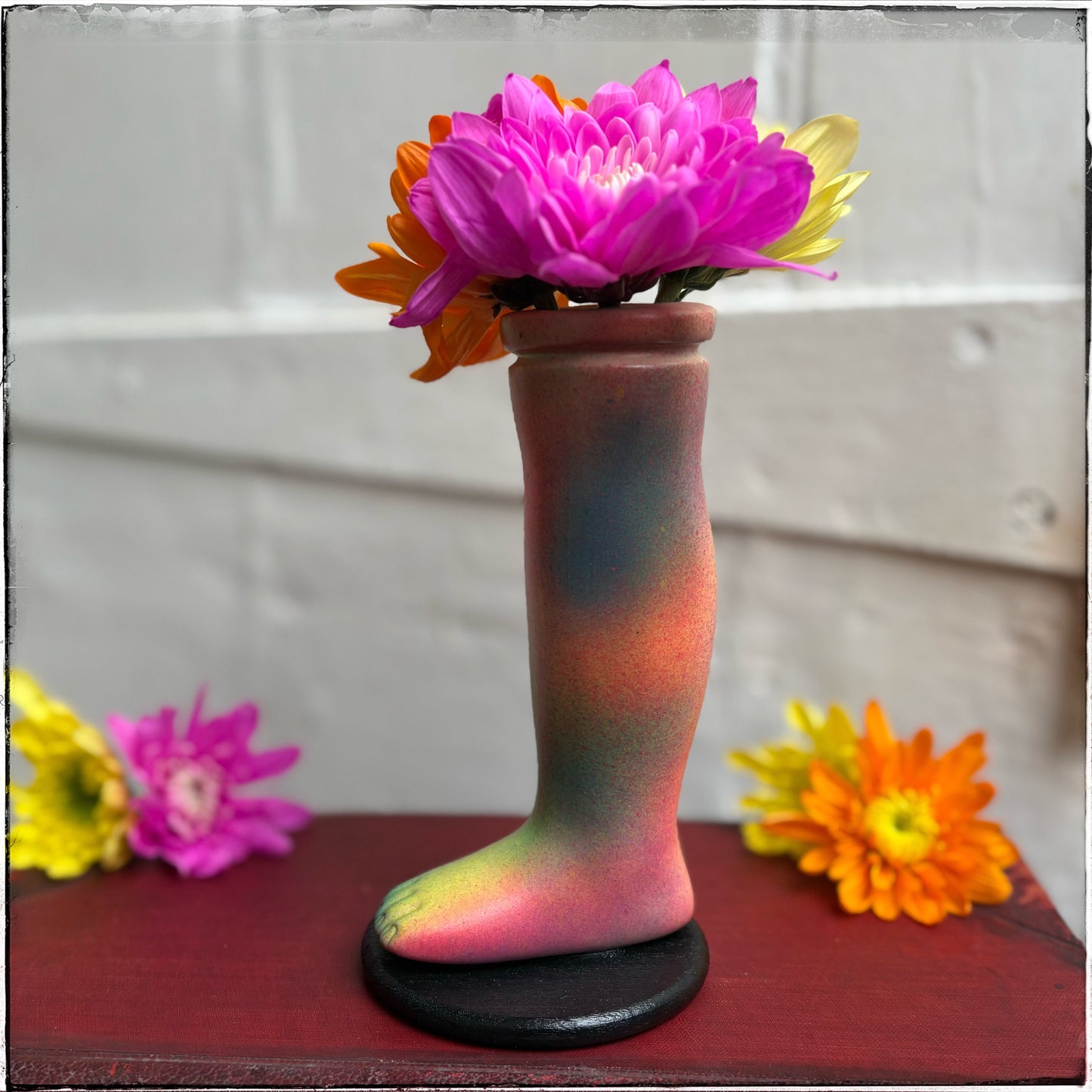 Large Doll Leg Vase - Rainbow