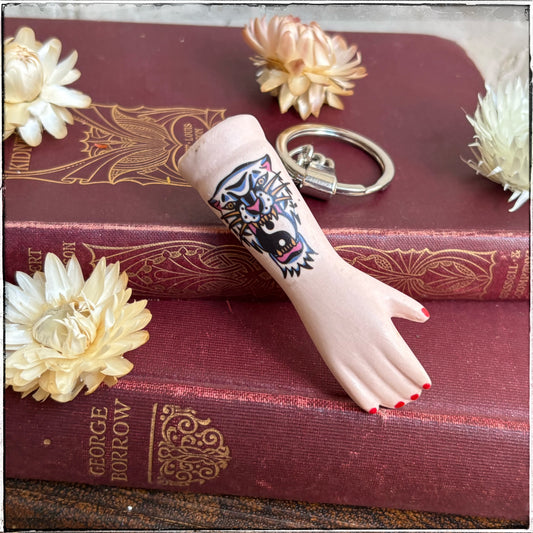 Porcelain Doll Arm Key Ring - Ying Yang