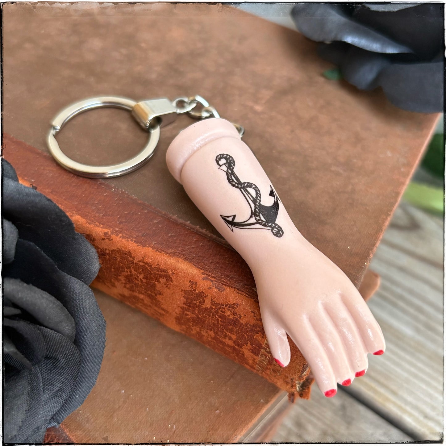 Doll Arm Key Ring - Anchor