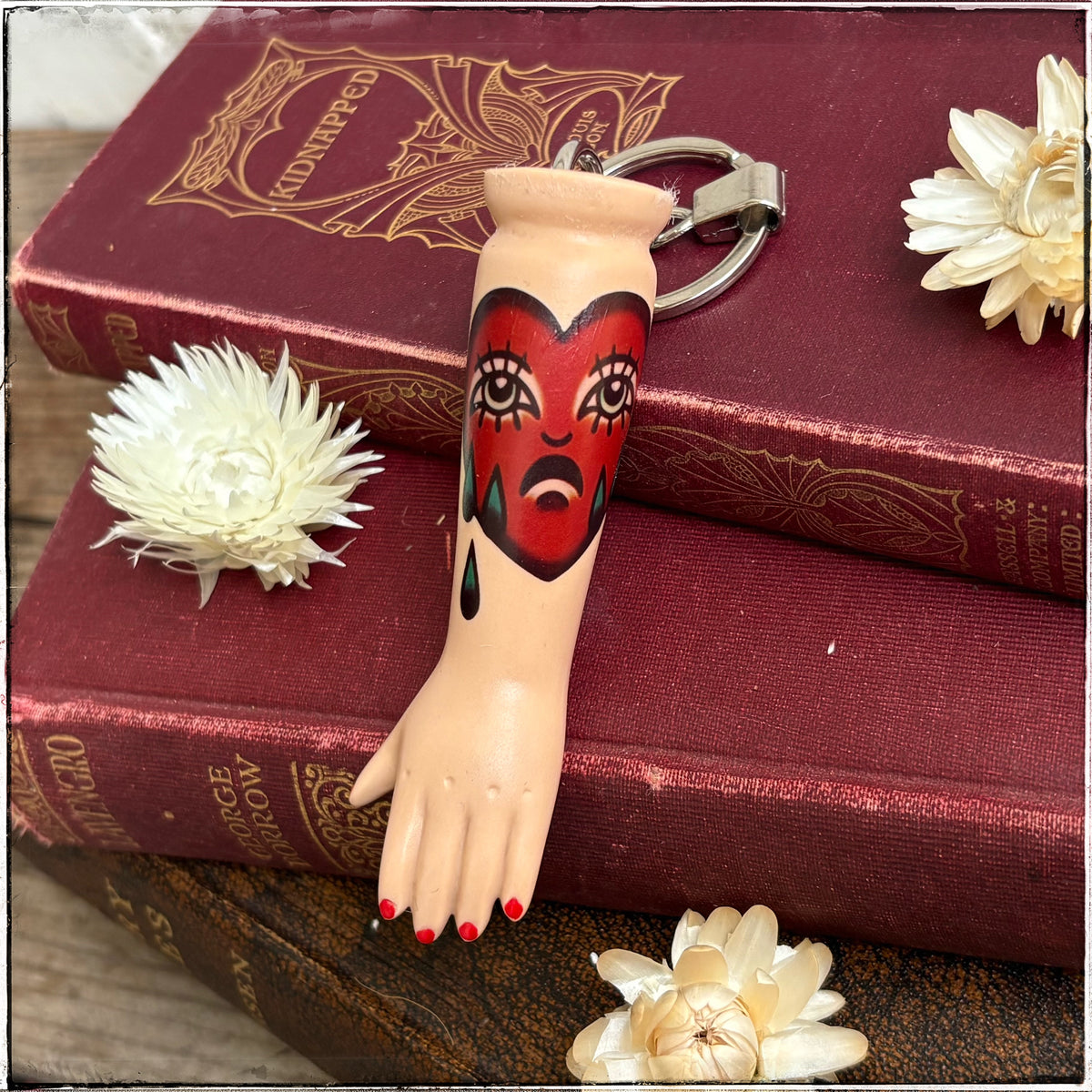 Porcelain Doll Arm Key Ring - Broken Heart