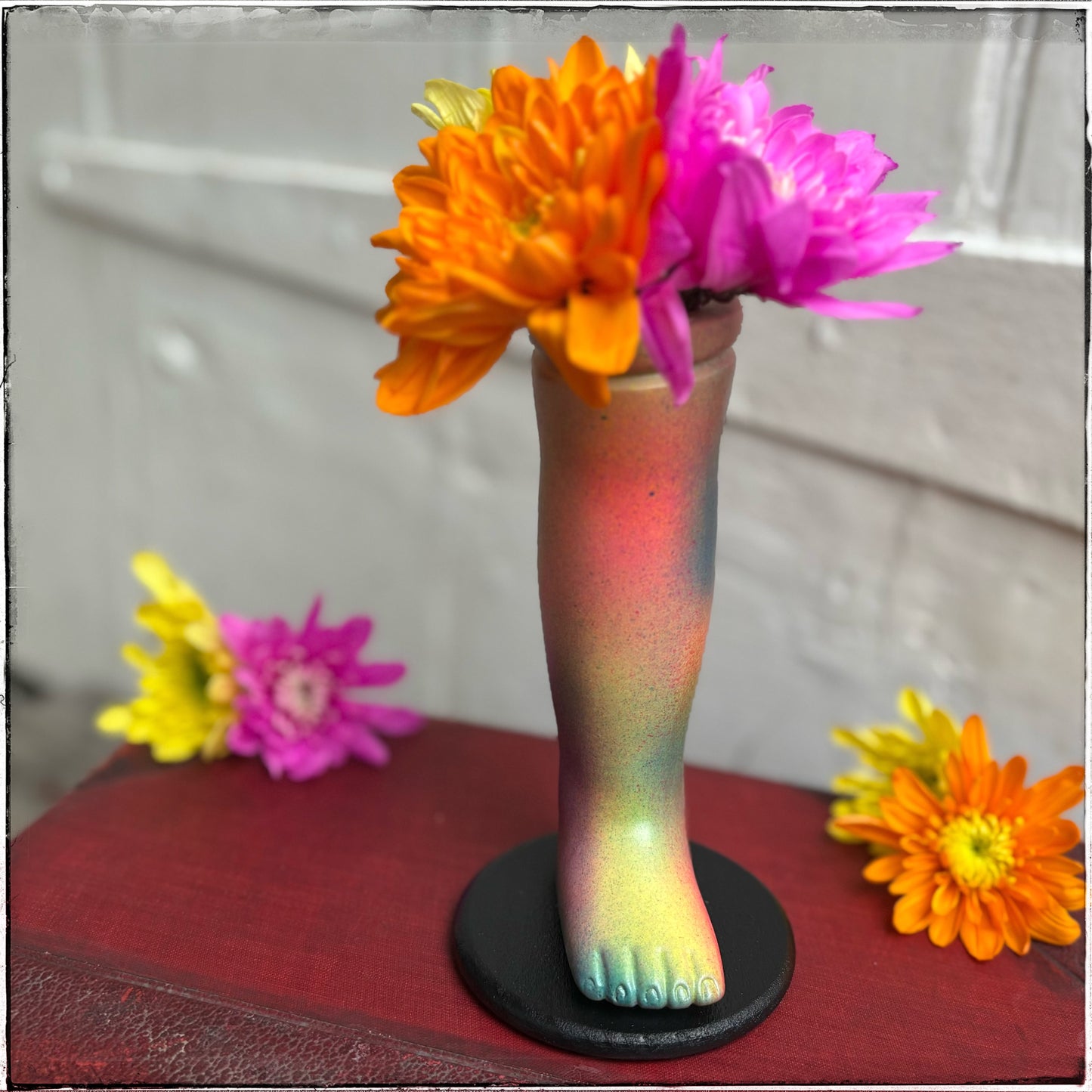 Large Doll Leg Vase - Rainbow