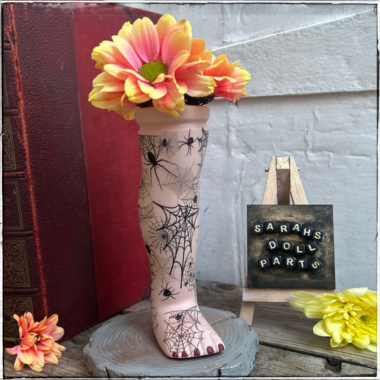 Doll Leg Vase - Spiderwebs