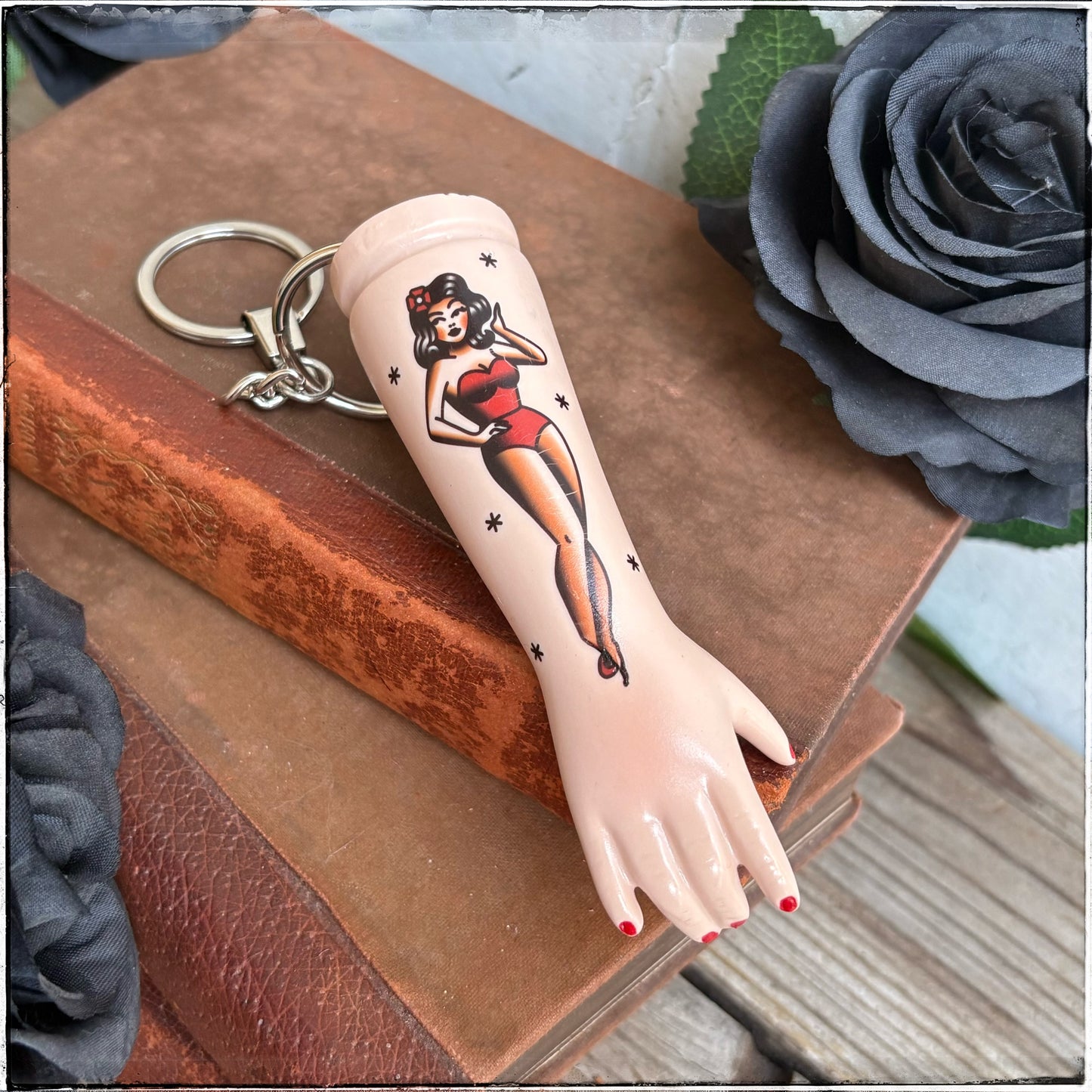 Large Doll Arm Key Ring - Pin-Up