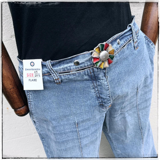 Vintage Lambretta Deadstock Belted Denim Flares