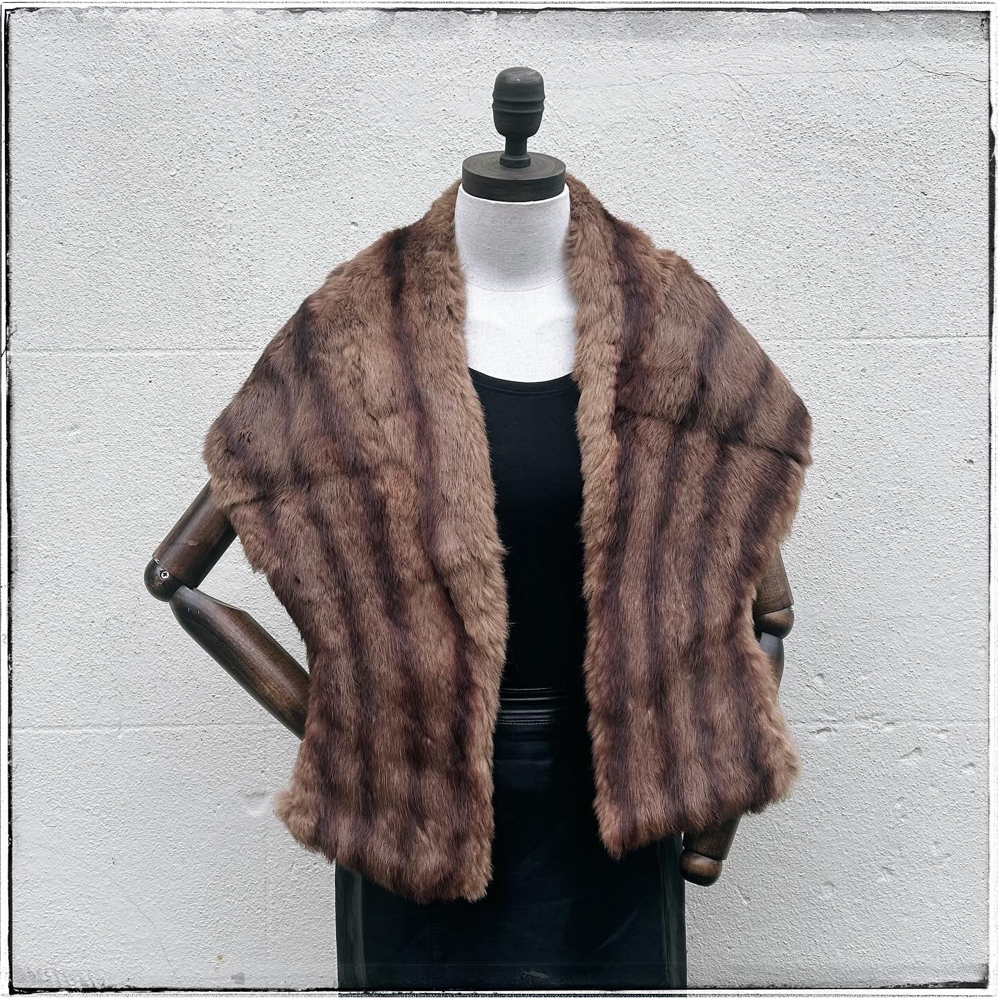 Vintage Large Brown Real Fur Stole