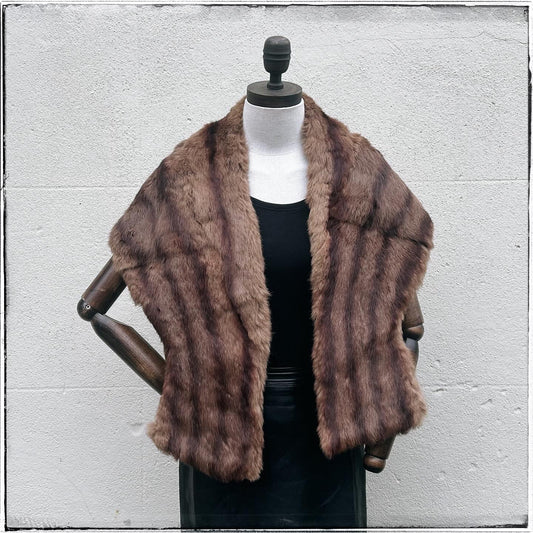Vintage Large Brown Real Fur Stole