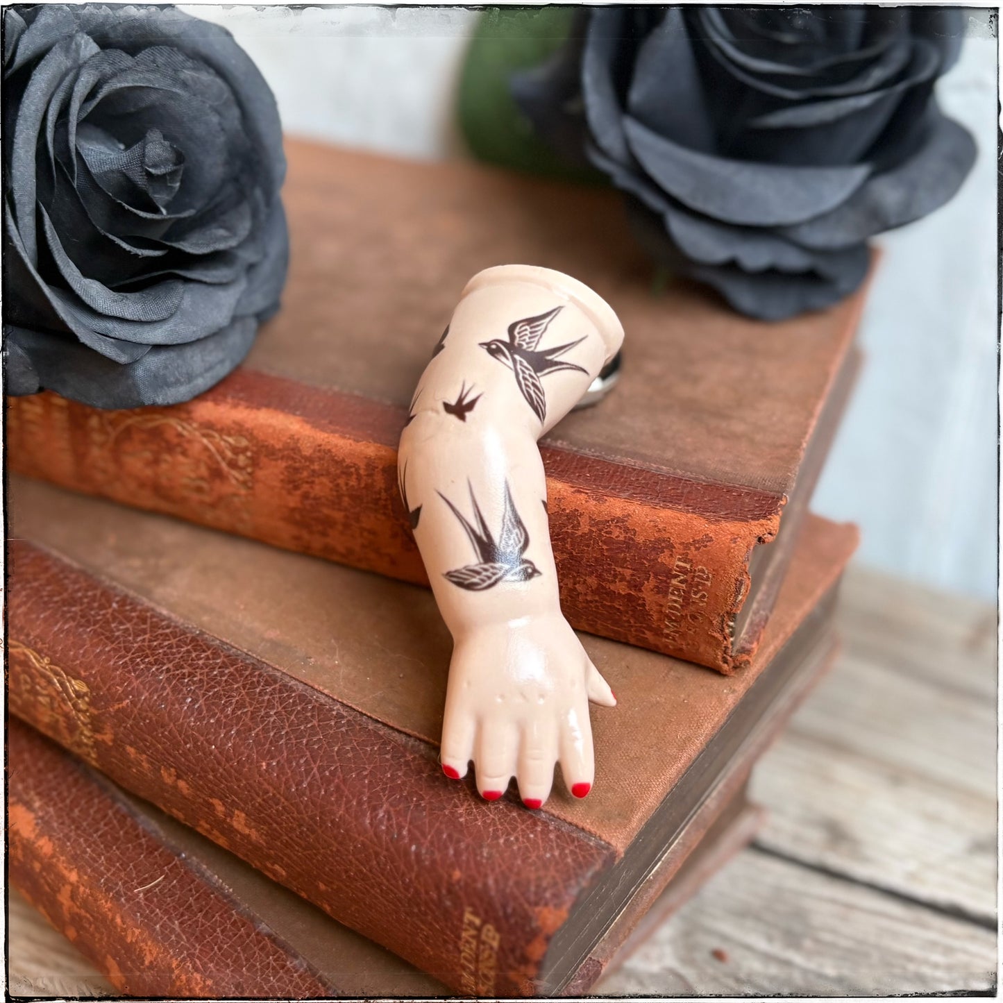 Large Doll Arm Key Ring - Swallows