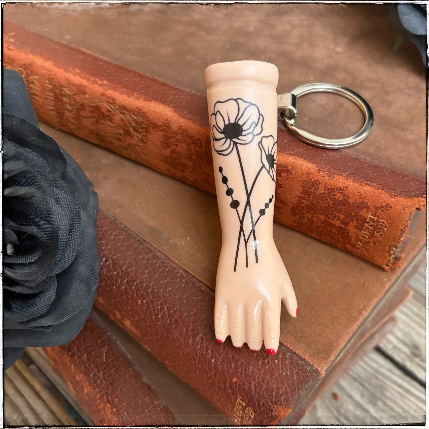Doll Arm Key Ring - Poppies