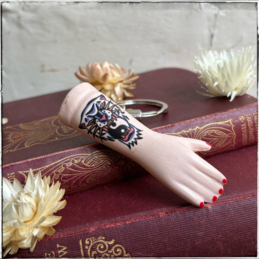 Porcelain Doll Arm Key Ring - Ying Yang