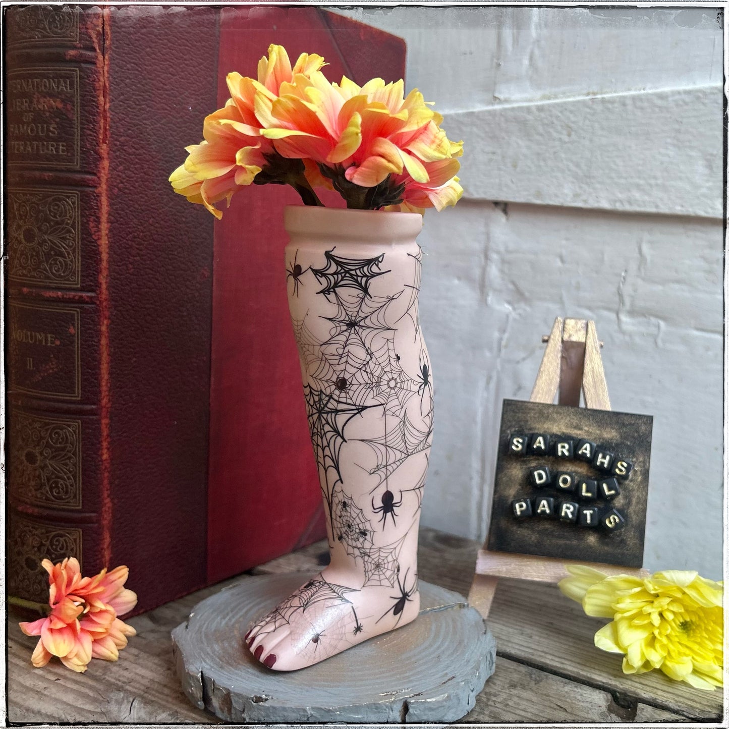 Doll Leg Vase - Spiderwebs