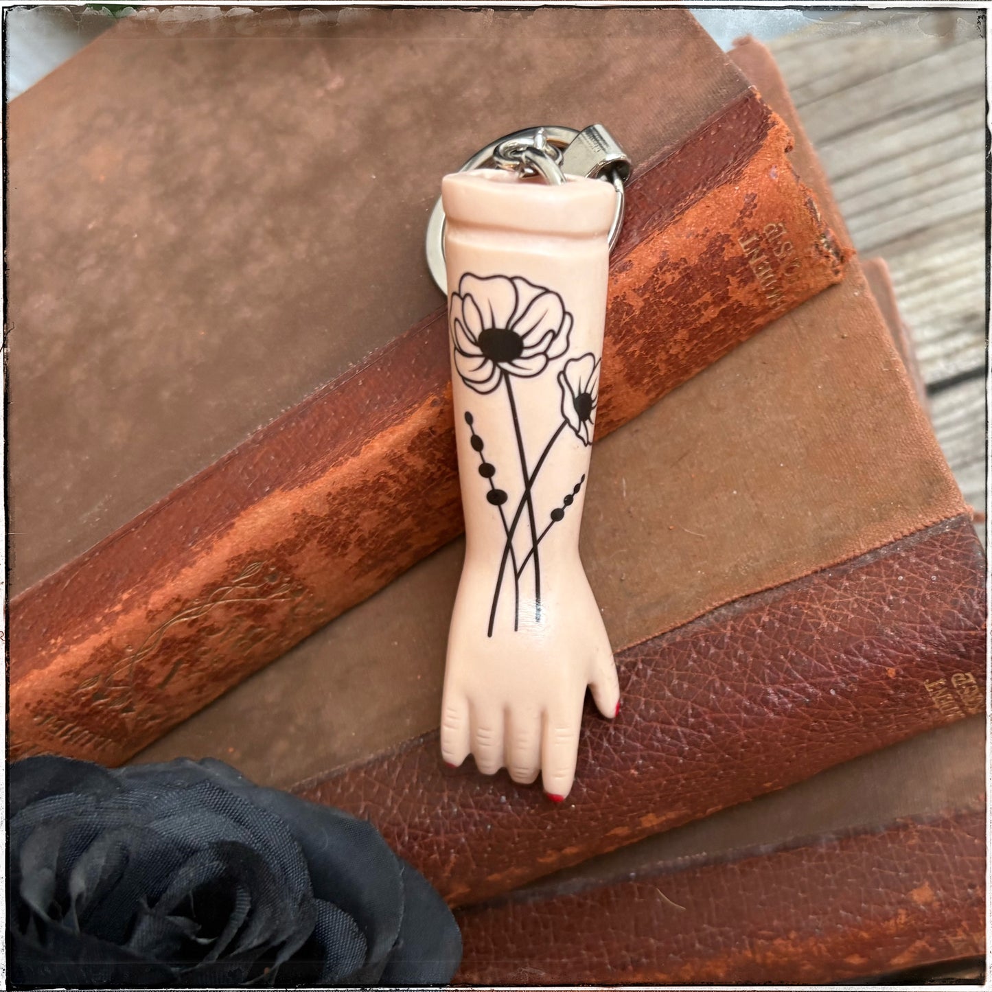 Doll Arm Key Ring - Poppies
