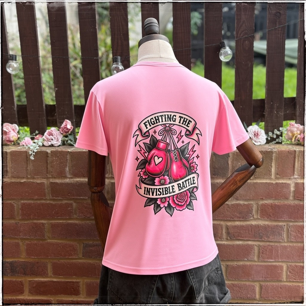 Pink Tee - Fighting The Invisible Battle