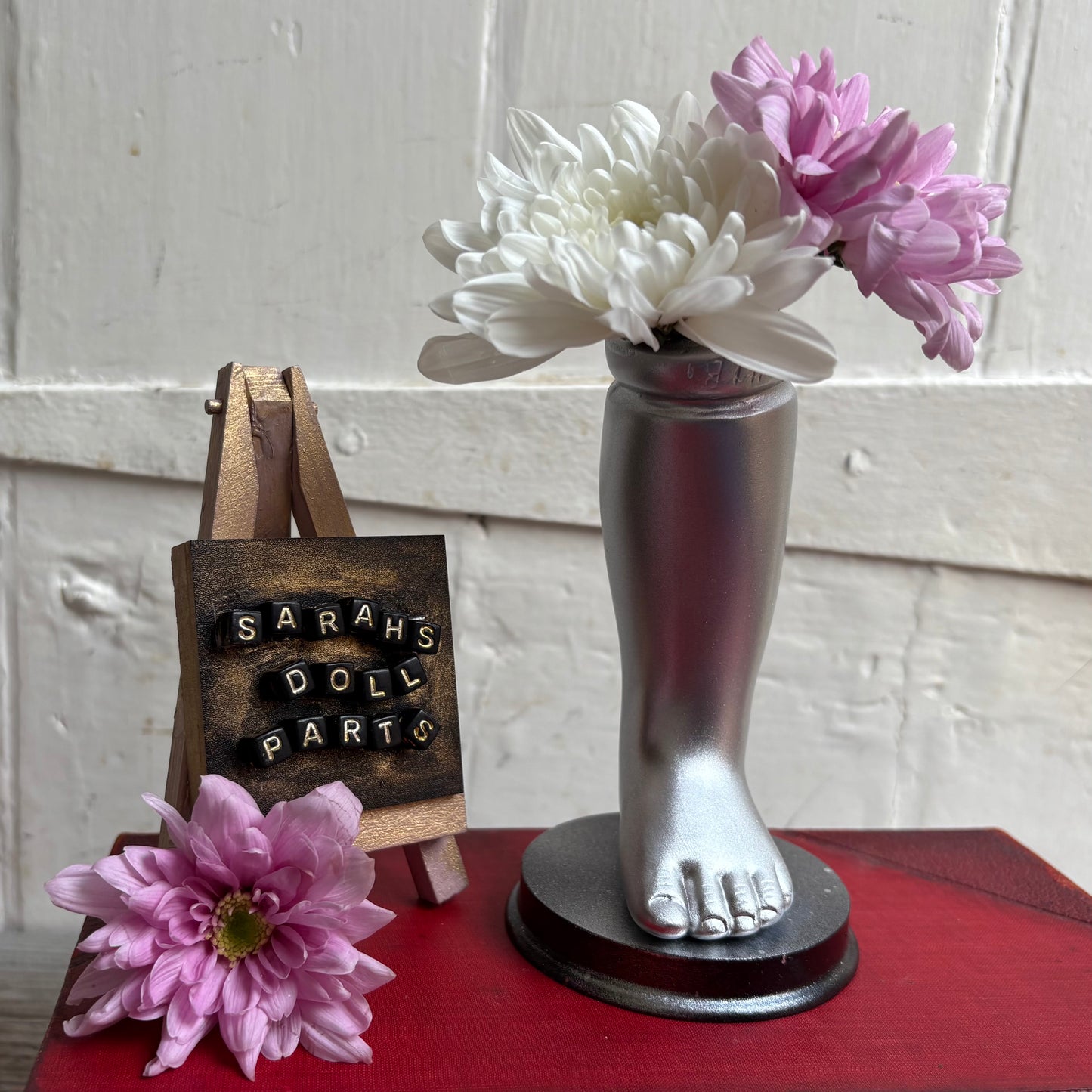 Large Doll Leg Vase - Silver