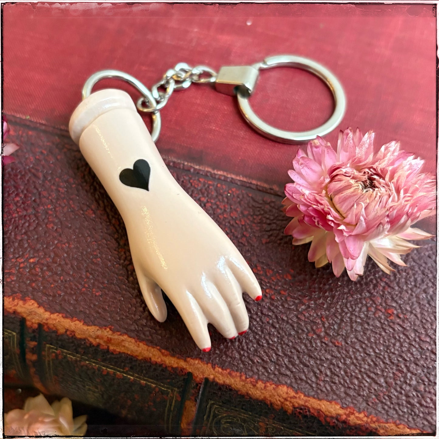 Doll Arm Key Ring - Black Heart