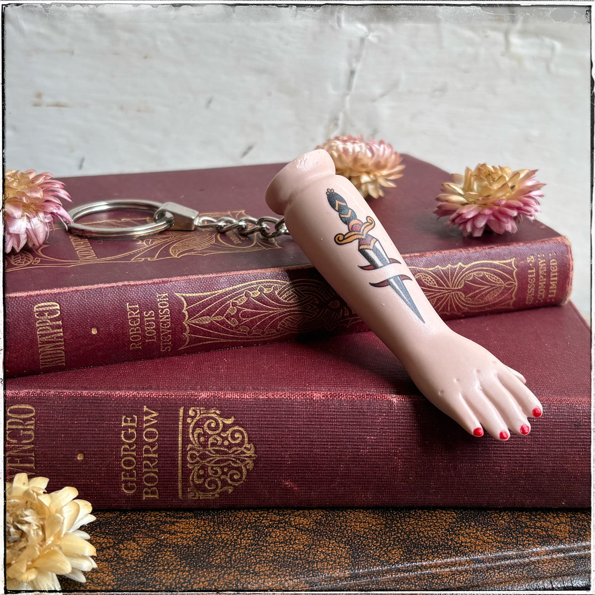 Porcelain Doll Arm Key Ring - Large Dagger