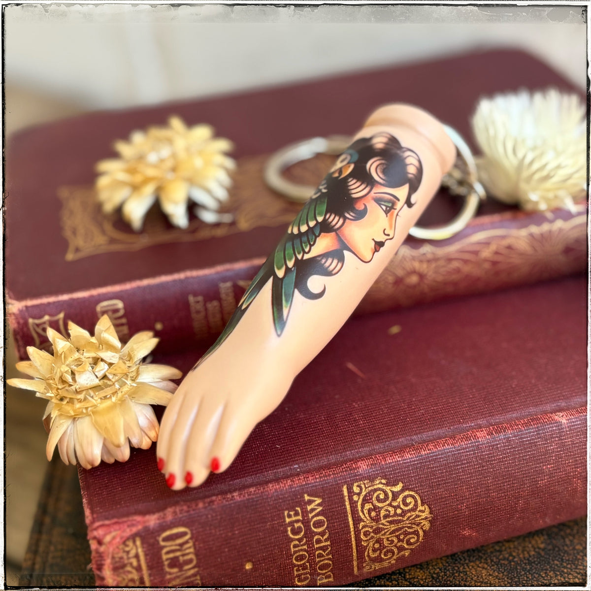 Large Porcelain Doll Arm Key Ring - Gypsy