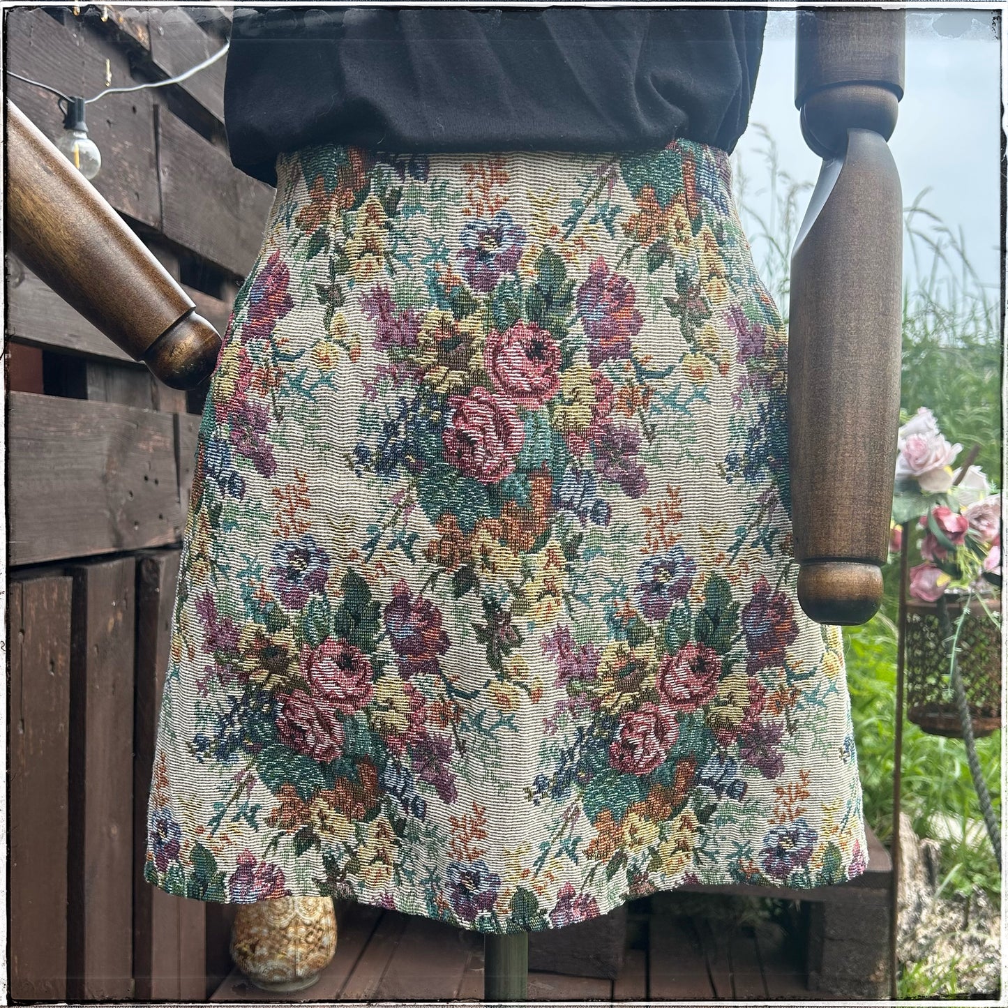 Vintage 80s Tapestry Mini Skirt