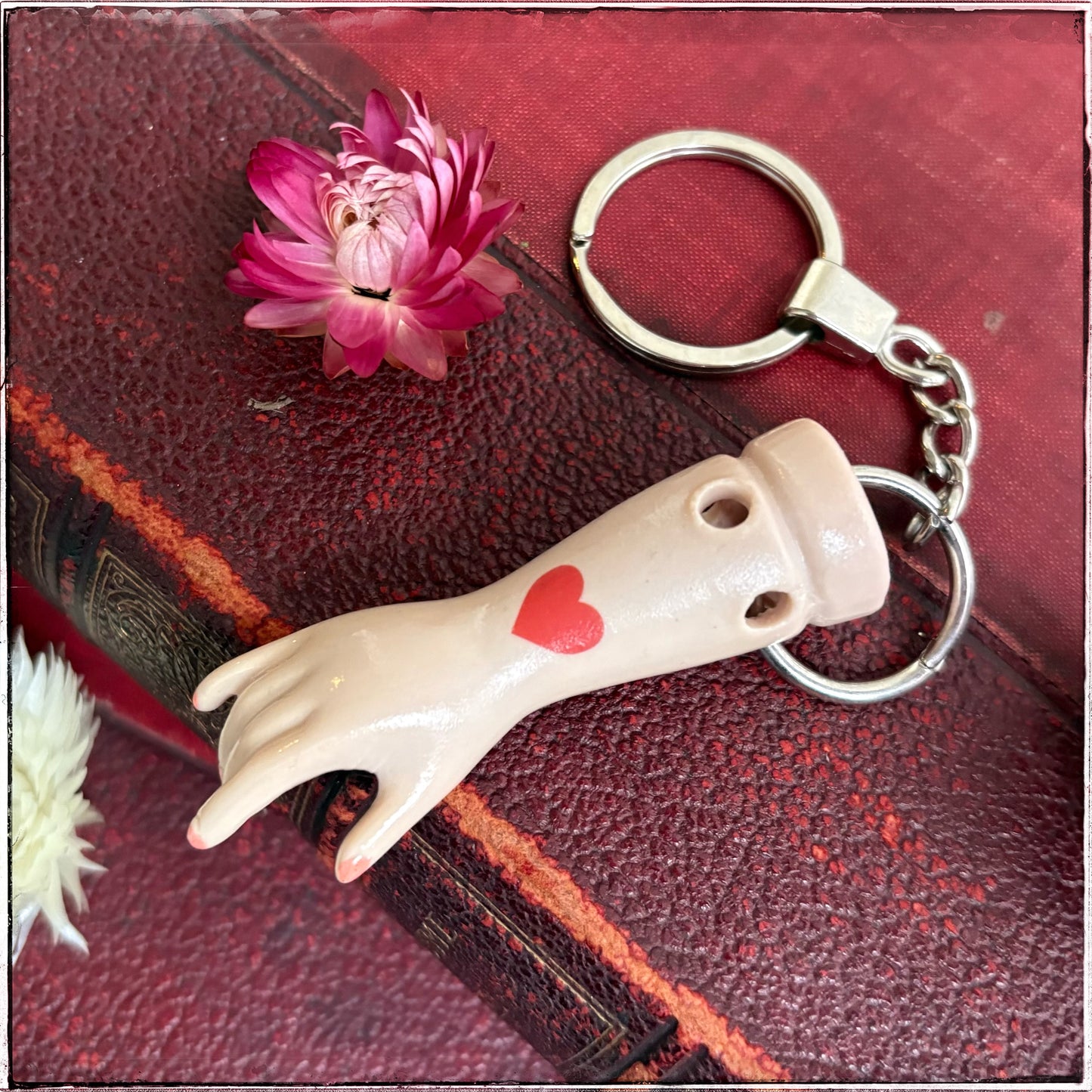 Doll Arm Key Ring - Red Heart