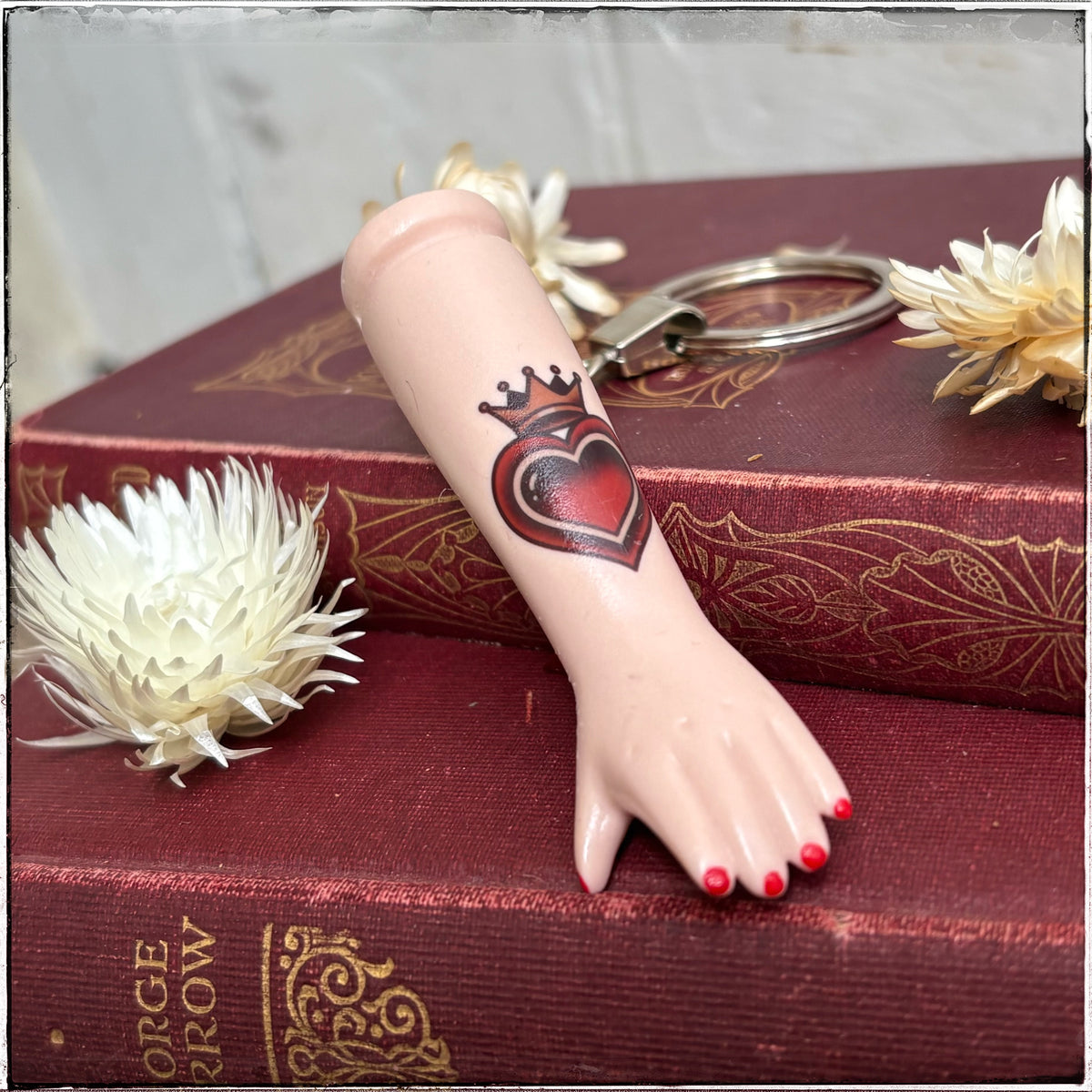Porcelain Doll Arm Key Ring - Queen of Hearts