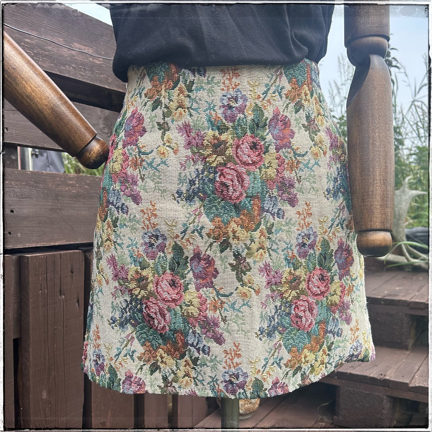 Vintage 80s Tapestry Mini Skirt