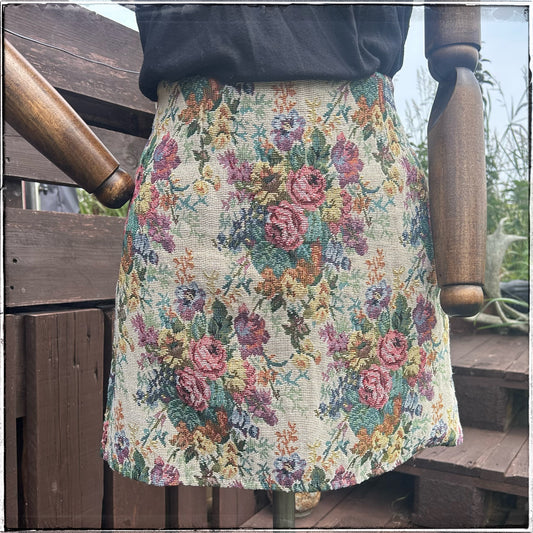 Vintage 80s Tapestry Mini Skirt