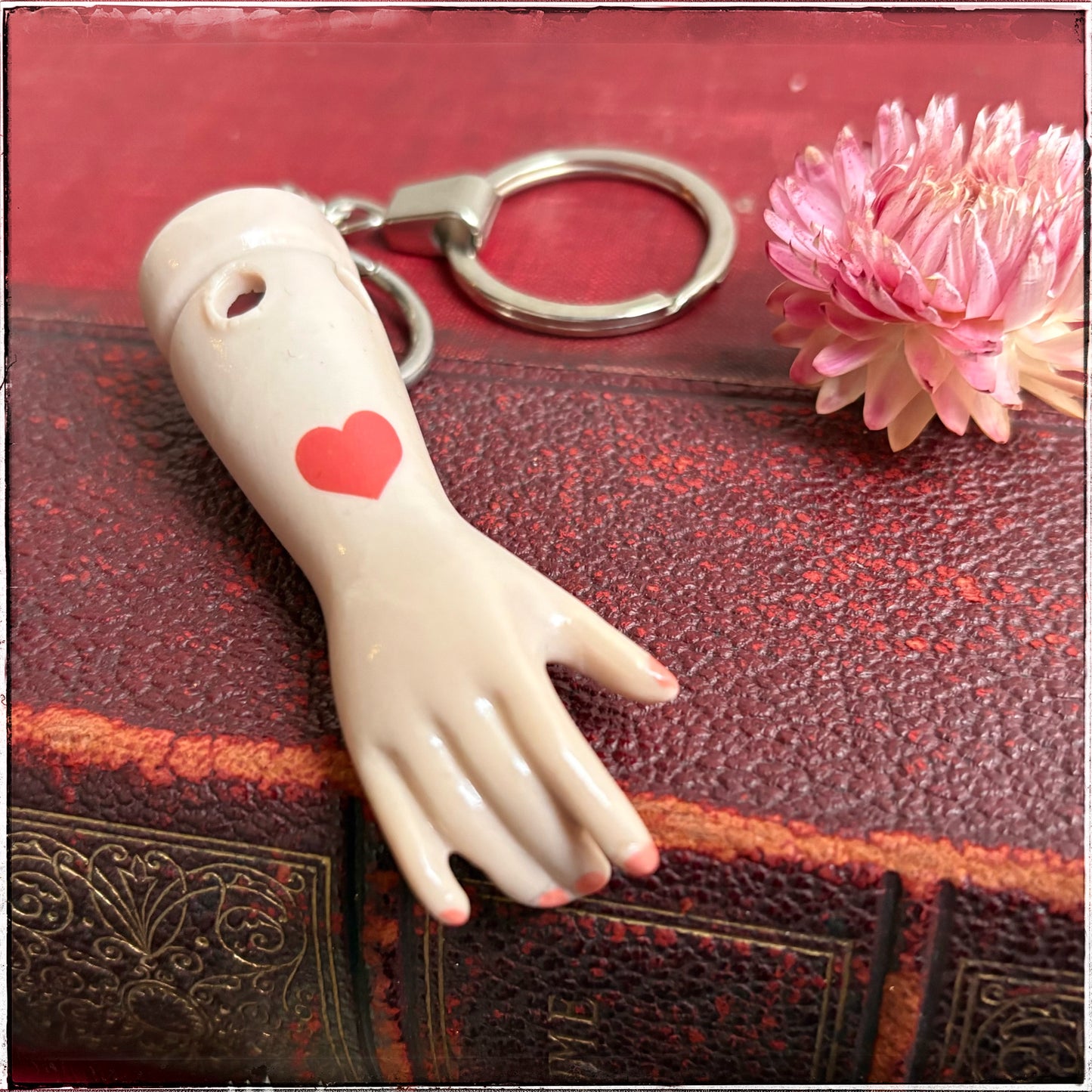 Doll Arm Key Ring - Red Heart
