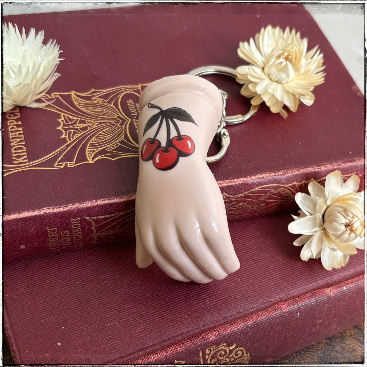 Porcelain Doll Arm Key Ring - Cherry